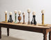 Set of Eight Mounted Ostrich Egg Finials by Artist Ira Yeager