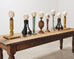 Set of Eight Mounted Ostrich Egg Finials by Artist Ira Yeager