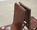 Set of Eight French Provincial Leather Oak Curule Dining Chairs
