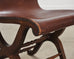 Set of Eight French Provincial Leather Oak Curule Dining Chairs