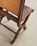 Set of Eight French Provincial Leather Oak Curule Dining Chairs