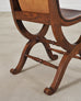 Set of Eight French Provincial Leather Oak Curule Dining Chairs