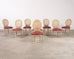 Set of Eight Louis XVI Style Caned Painted Dining Chairs
