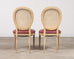 Set of Eight Louis XVI Style Caned Painted Dining Chairs