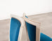 Set of Eight Louis XVI Style Painted Dining Chairs in Blue Velvet