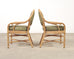 Set of Eight McGuire Organic Barley Twisted Rattan Dining Chairs