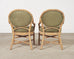Set of Eight McGuire Organic Barley Twisted Rattan Dining Chairs