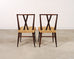 Set of Eight Tommi Parzinger X-Back Mahogany Dining Chairs