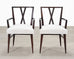 Set of Eight Tommi Parzinger X-Back Mahogany Dining Chairs