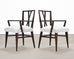 Set of Eight Tommi Parzinger X-Back Mahogany Dining Chairs
