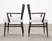 Set of Eight Tommi Parzinger X-Back Mahogany Dining Chairs