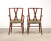 Set of Eight Tommi Parzinger X-Back Mahogany Dining Chairs