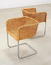 Set of Nine Harvey Probber D43 Rattan Wicker Cantilever Chairs