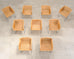Set of Nine Harvey Probber D43 Rattan Wicker Cantilever Chairs