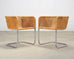 Set of Nine Harvey Probber D43 Rattan Wicker Cantilever Chairs