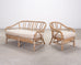 Pair of McGuire Organic Modern Cerused Twisted Rattan Settee and Lounge Chair