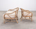 Pair of McGuire Organic Modern Cerused Twisted Rattan Settee and Lounge Chair