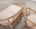 Pair of McGuire Organic Modern Cerused Twisted Rattan Settee and Lounge Chair