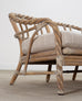 Pair of McGuire Organic Modern Cerused Twisted Rattan Settee and Lounge Chair