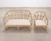 Pair of McGuire Organic Modern Cerused Twisted Rattan Settee and Lounge Chair