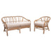 Pair of McGuire Organic Modern Cerused Twisted Rattan Settee and Lounge Chair