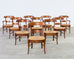 Set of Ten Country French Provincial Fruitwood Dining Chairs