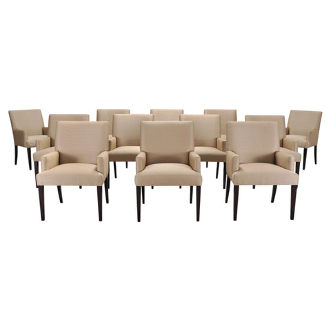 Set of Twelve A. Rudin No. 442 Upholstered Dining Armchairs