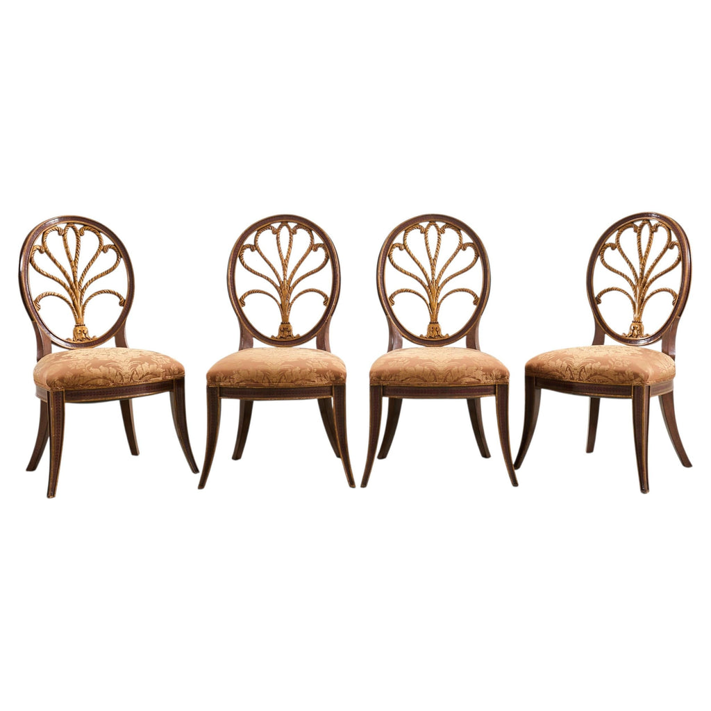 Set of Four Rose Tarlow "Feather" Dining Chairs in Fortuny