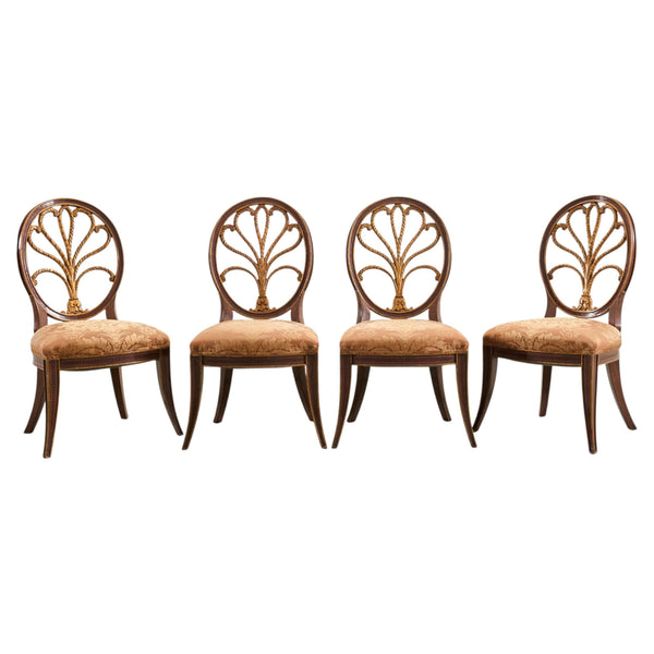Set of Four Rose Tarlow "Feather" Dining Chairs in Fortuny