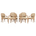 Set of Six Kreiss Louis XVI Style Cerused Oak Dining Armchairs