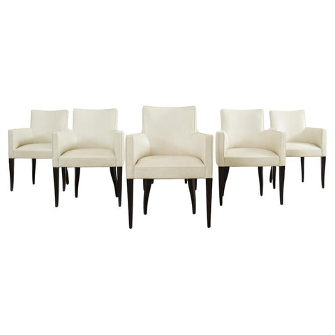 Set of Six John Hutton for Holly Hunt Leather Dining Chairs