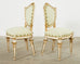 Set of Four Venetian Parcel Gilt Painted Shield Back Dining Chairs