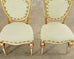 Set of Four Venetian Parcel Gilt Painted Shield Back Dining Chairs