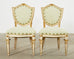Set of Four Venetian Parcel Gilt Painted Shield Back Dining Chairs