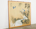 Japanese Style Four Panel Screen Bamboo Waterfall with Magpies