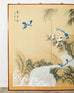 Japanese Style Four Panel Screen Bamboo Waterfall with Magpies