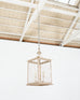 Square Crystal Cage Style Silvered Iron Pendant Chandelier