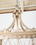 Square Crystal Cage Style Silvered Iron Pendant Chandelier