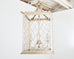 Square Crystal Cage Style Silvered Iron Pendant Chandelier