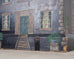 19th C. English Georgian Painted Pine Blanket Chest Manor Façade
