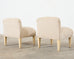 Pair of Modern Upholstered Hardwood Slipper Chairs