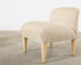 Pair of Modern Upholstered Hardwood Slipper Chairs