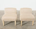 Pair of Modern Upholstered Hardwood Slipper Chairs