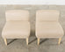 Pair of Modern Upholstered Hardwood Slipper Chairs