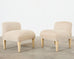 Pair of Modern Upholstered Hardwood Slipper Chairs