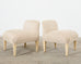 Pair of Modern Upholstered Hardwood Slipper Chairs