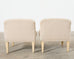 Pair of Modern Upholstered Hardwood Slipper Chairs