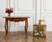 Chinese Qing Style Painted Exotic Birds Leather Trunk Table