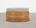 Mid-Century 7 Strand Paul Frankl Style Stacked Rattan Ottoman
