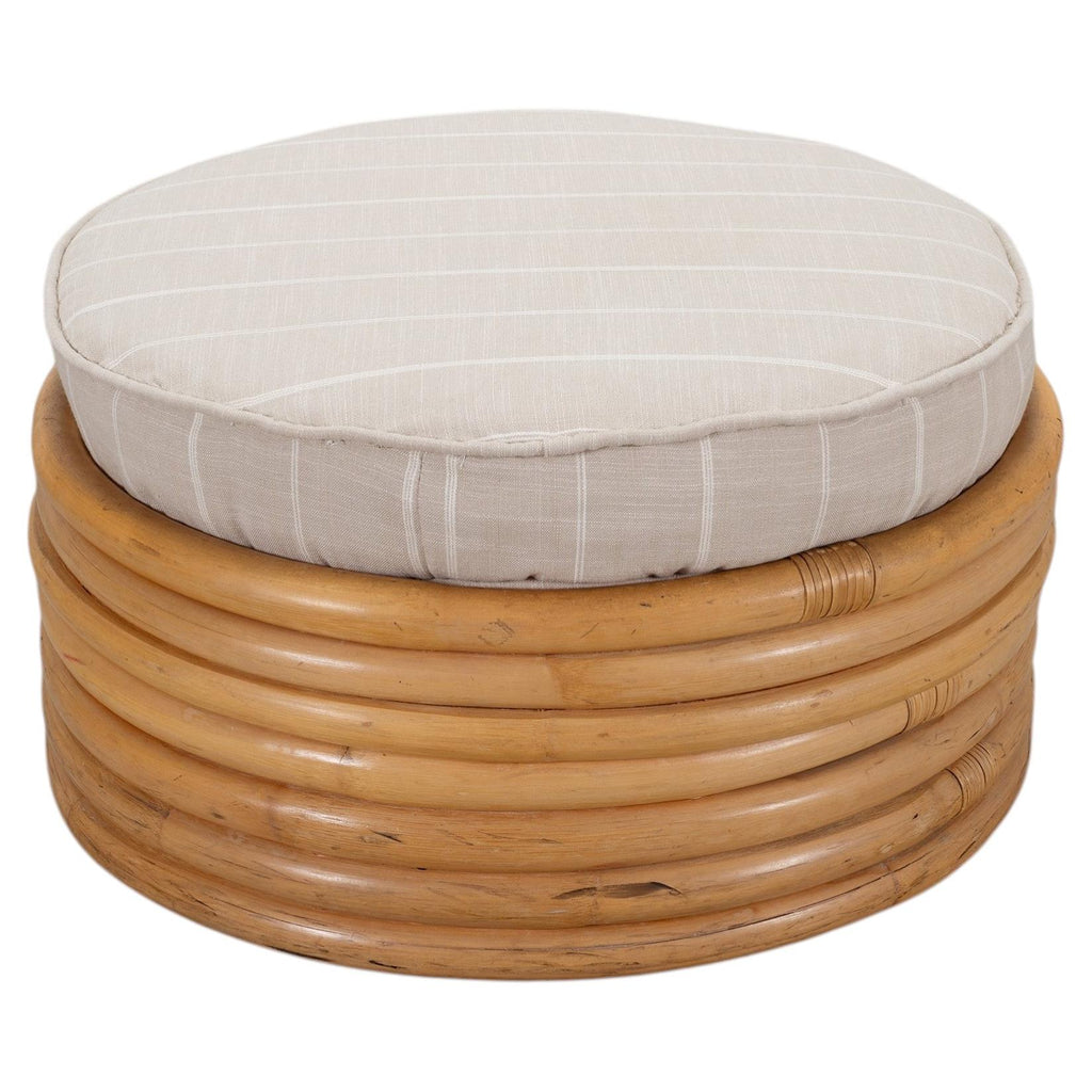 Mid-Century 7 Strand Paul Frankl Style Stacked Rattan Ottoman